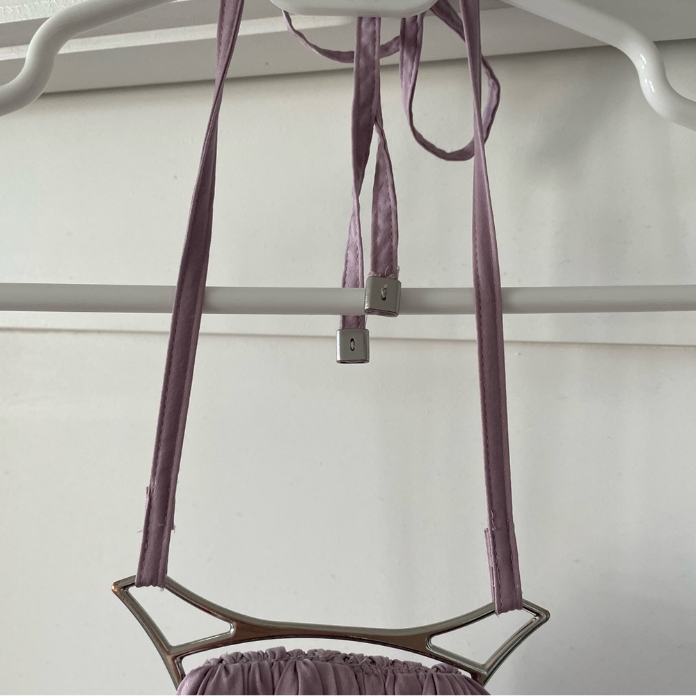 KAUFMANFRANCO Maxi Halter Dress in Lilac - Picture 6 of 15